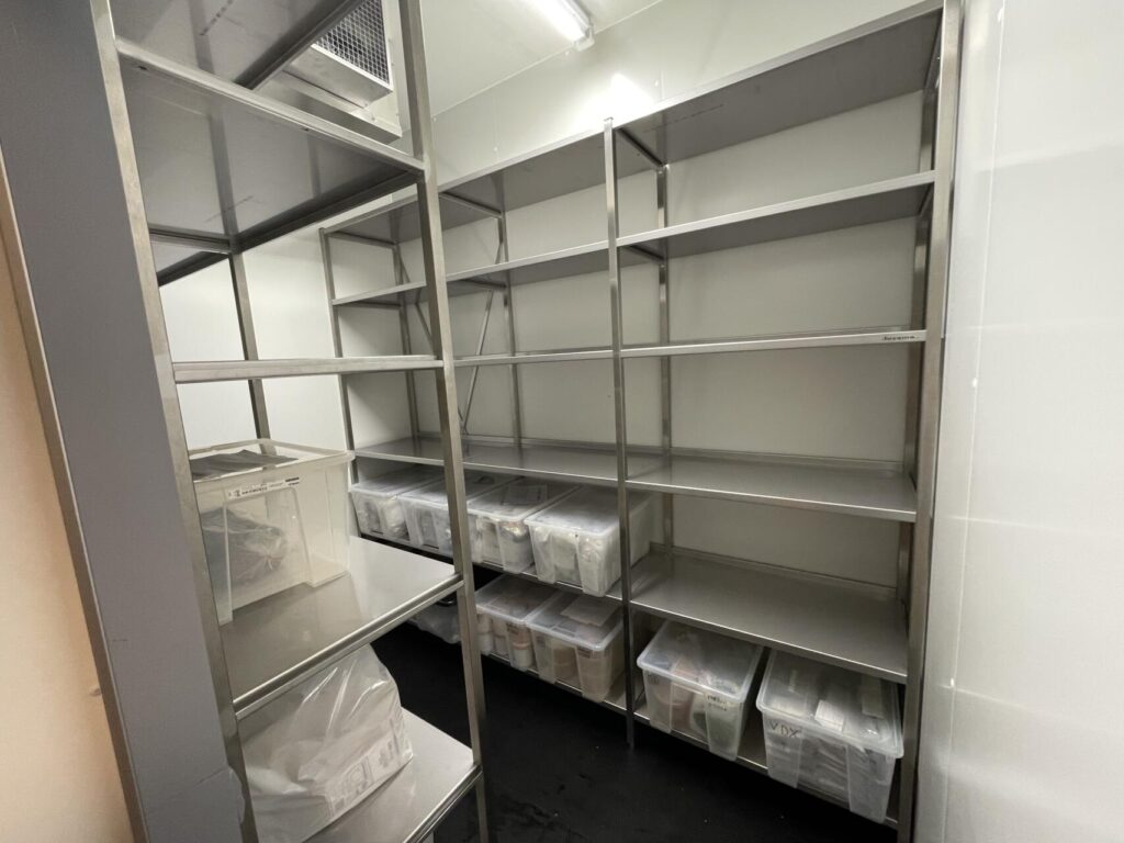 Opslagrek in gebruik